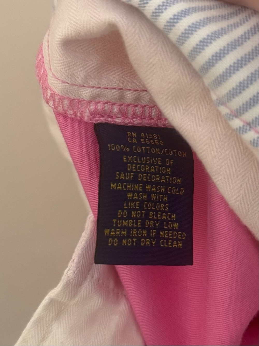 Polo Ralph Lauren Women’s Size 4 Pink Chino Pants 100% Cotton Pony Logo Preppy - Picture 5 of 7